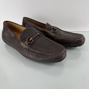 GEOX Respira Men's Slip-on Horsebit Driving Brown Leather Loafer size 12 US
